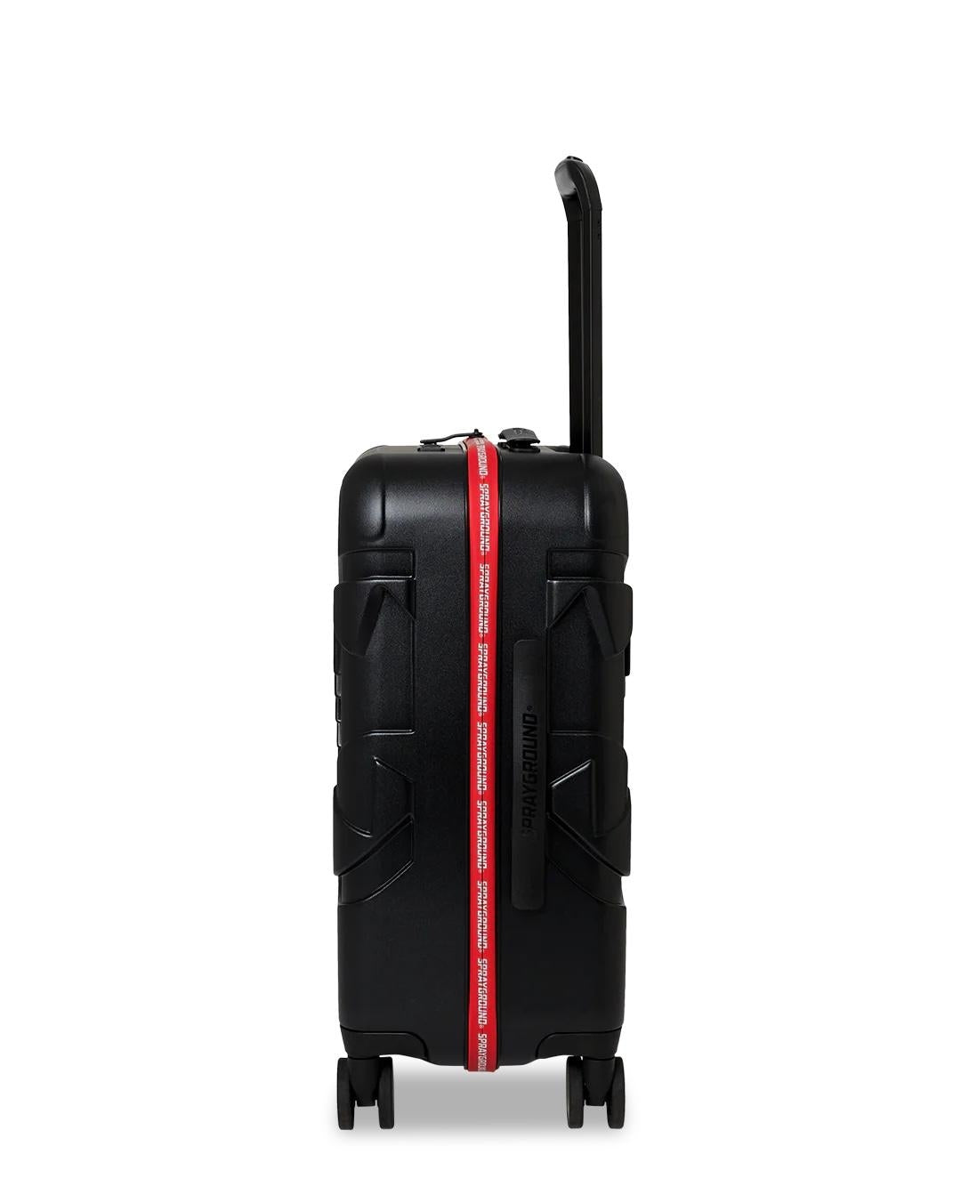 Valigia Sprayground nero printed zipper shark carry-on luggage trolley