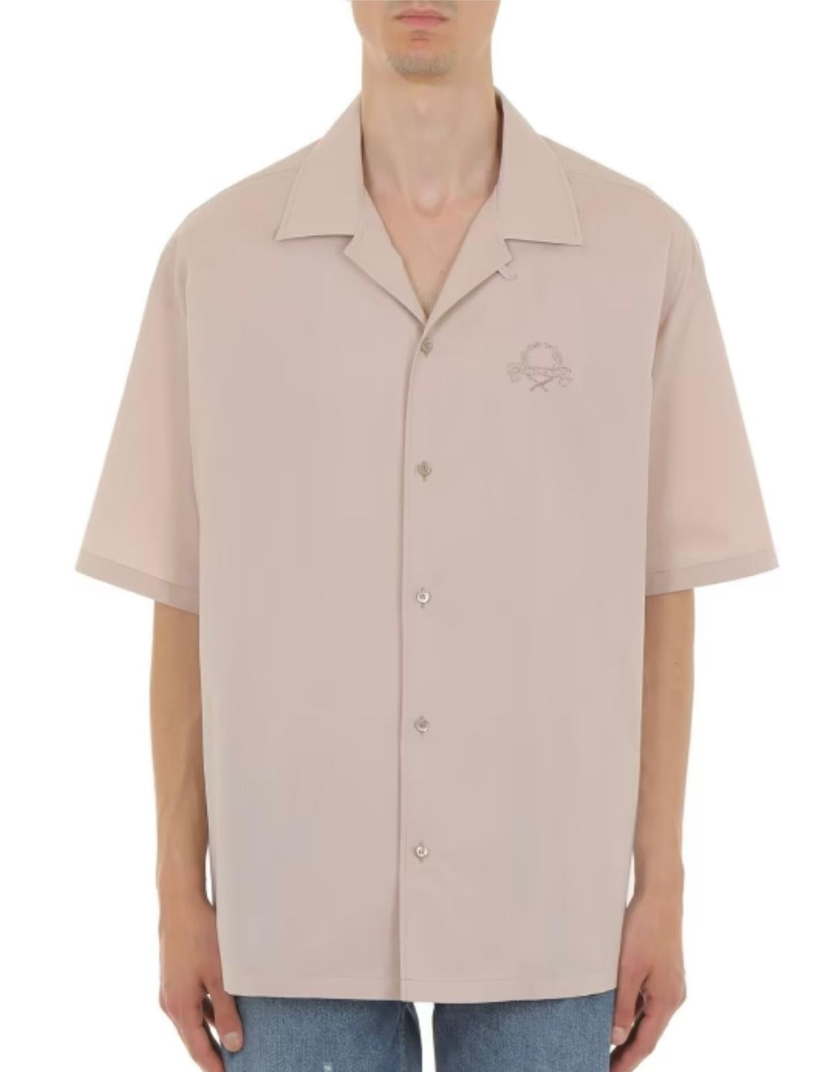 Camicia Moschino in cotone con logo corona d'alloro
