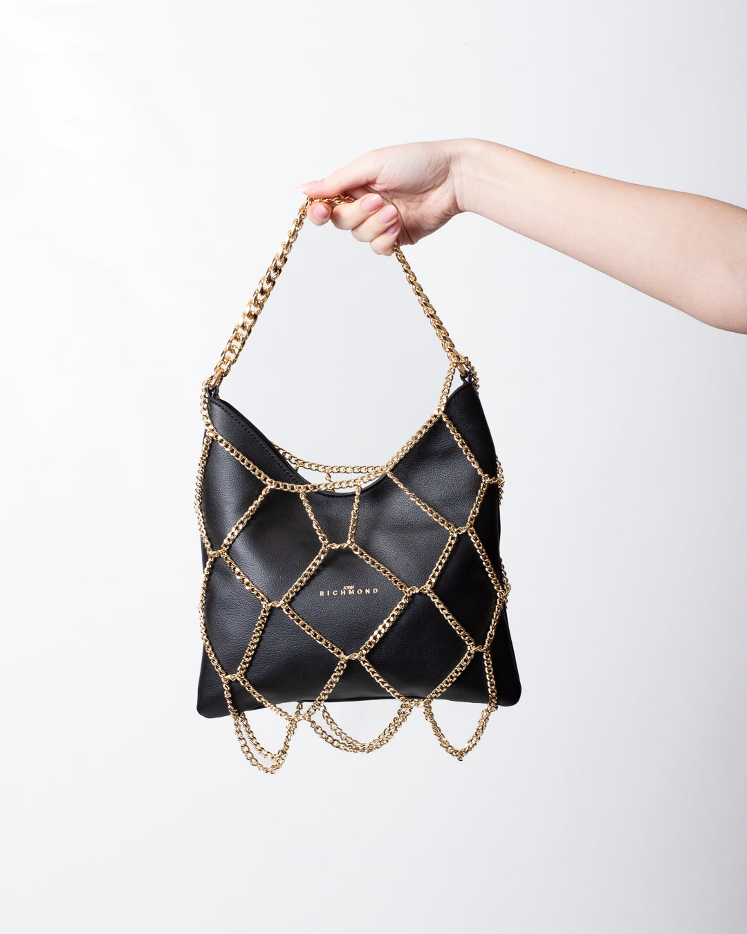 Borsa John Richmond in vera pelle con manico e catene donna
