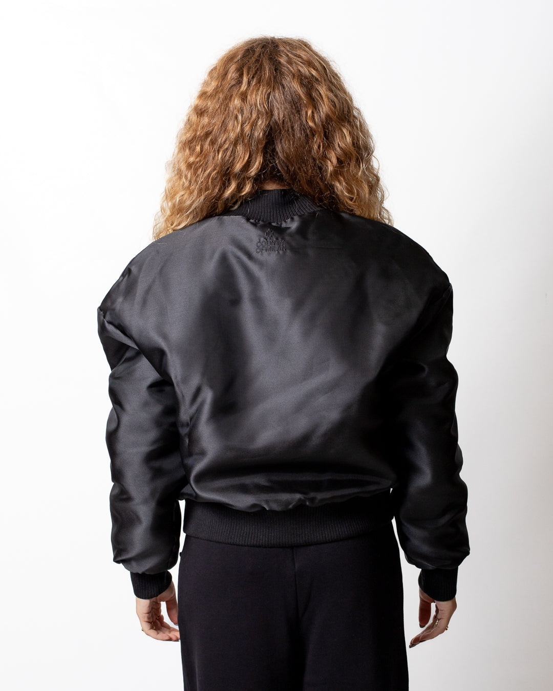 Giubbotto Marcelo Burlon bomber con logo ricamato donna