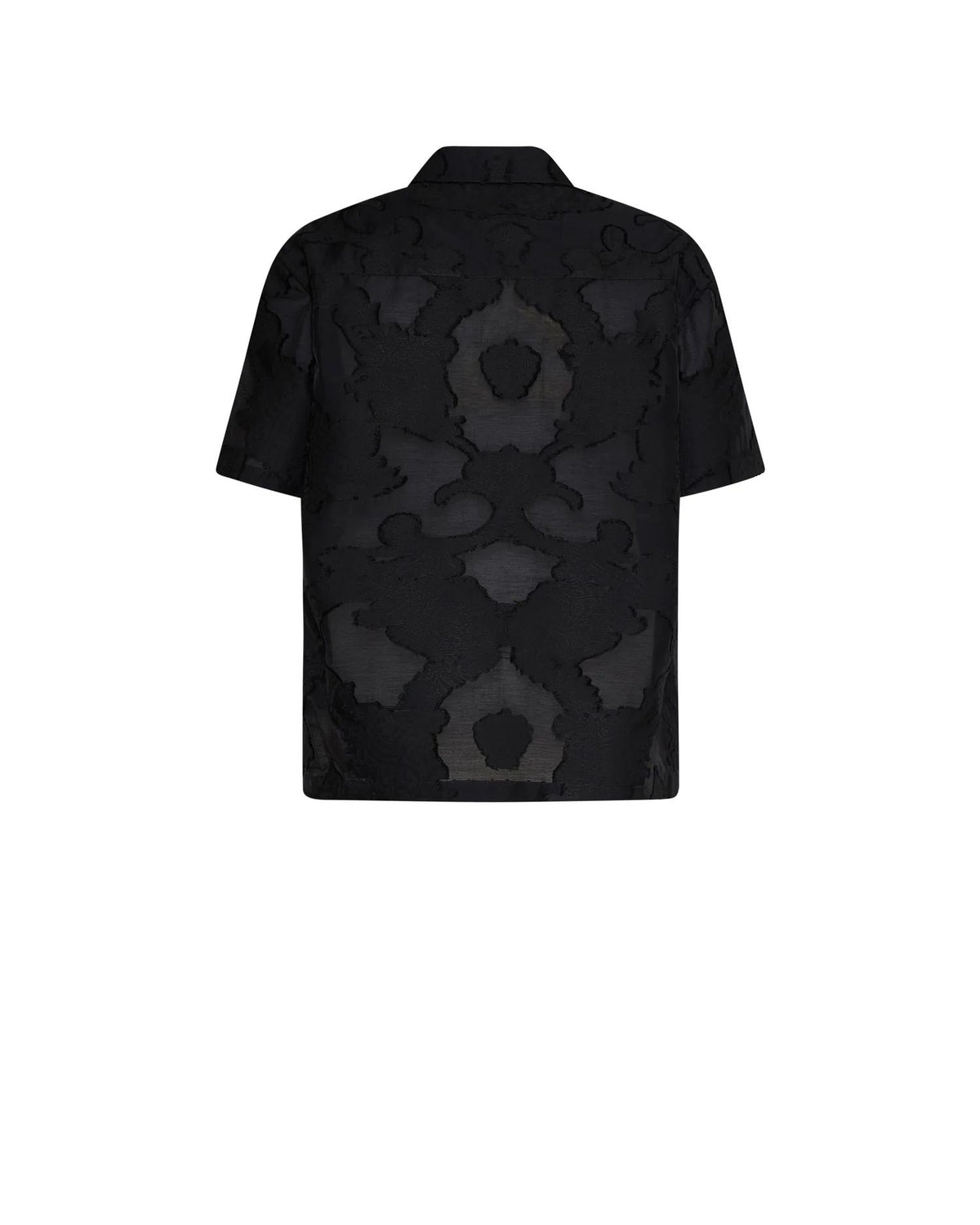 Camicia John Richmond manica corta con ricami e trasparenze