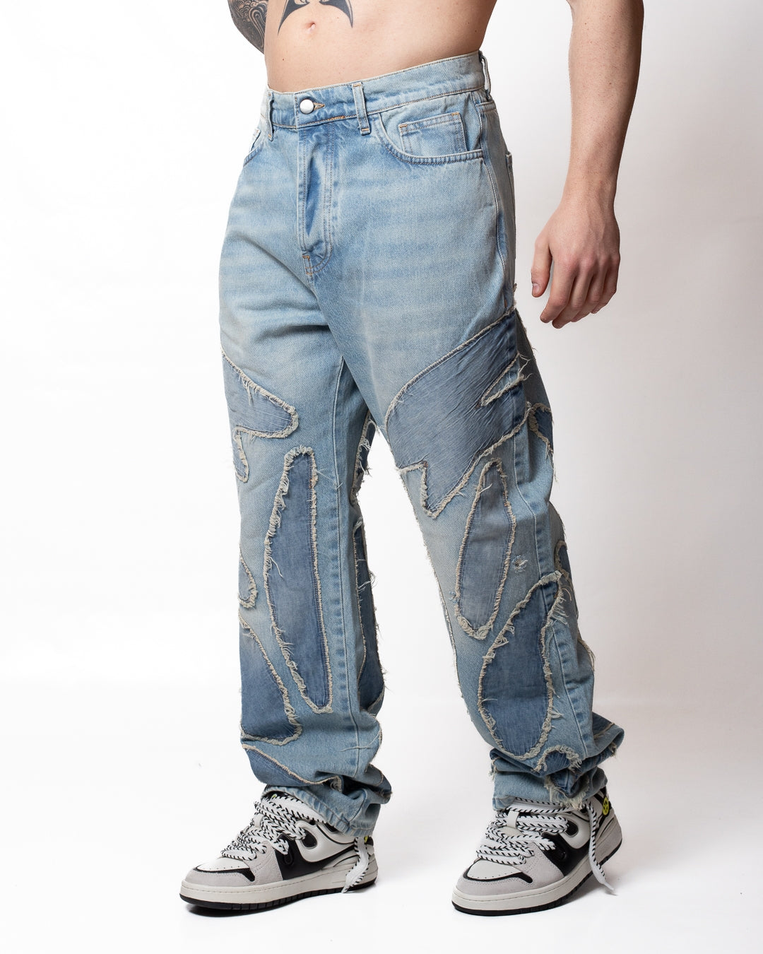 Jeans Barrow straight con patch in denim