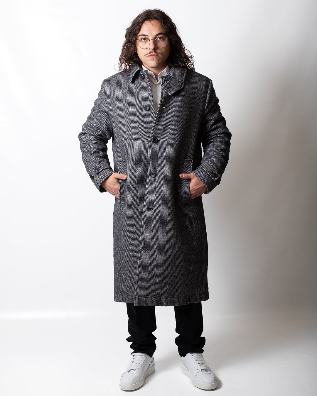 Cappotto Calvin Klein monopetto in misto lana uomo
