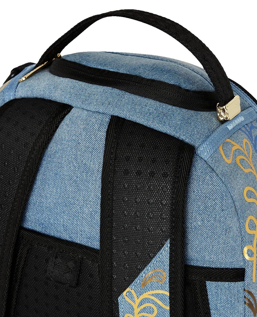 Zaino Sprayground denim Metallic printed denim shark dlxsv backpack