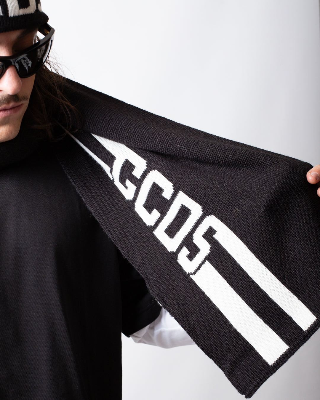 Sciarpa GCDS in misto lana "Band Logo"