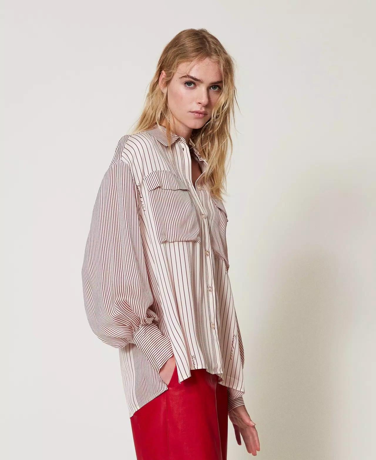 Camicia Twinset Actitude a righe con logo