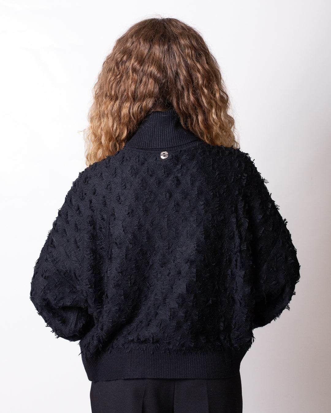Maglia Twinset Actitude dolcevita con frange donna