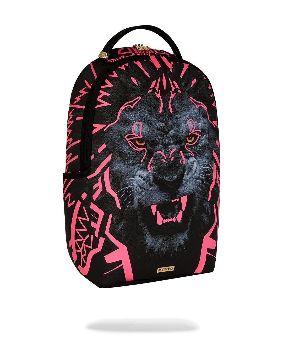 Zaino Sprayground nero AI Lion neon pink backpack