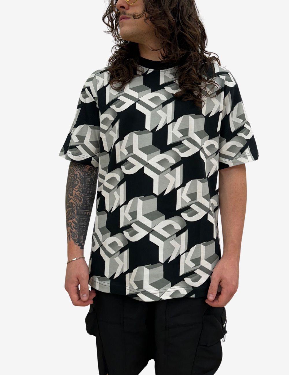 T-Shirt Karl Lagerfeld Jeans con grafica logo "Monogram" all-over uomo