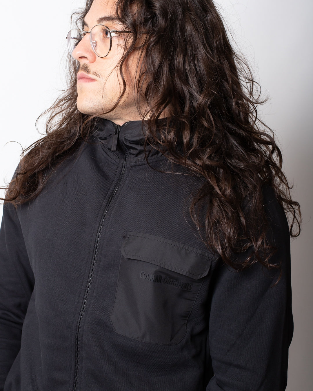 Felpa Colmar fullzip con dettagli in nylon uomo
