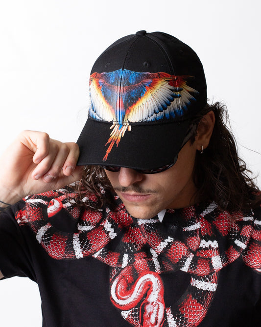 Cappello Marcelo Burlon con visiera "Wings Colorfull Yellow"
