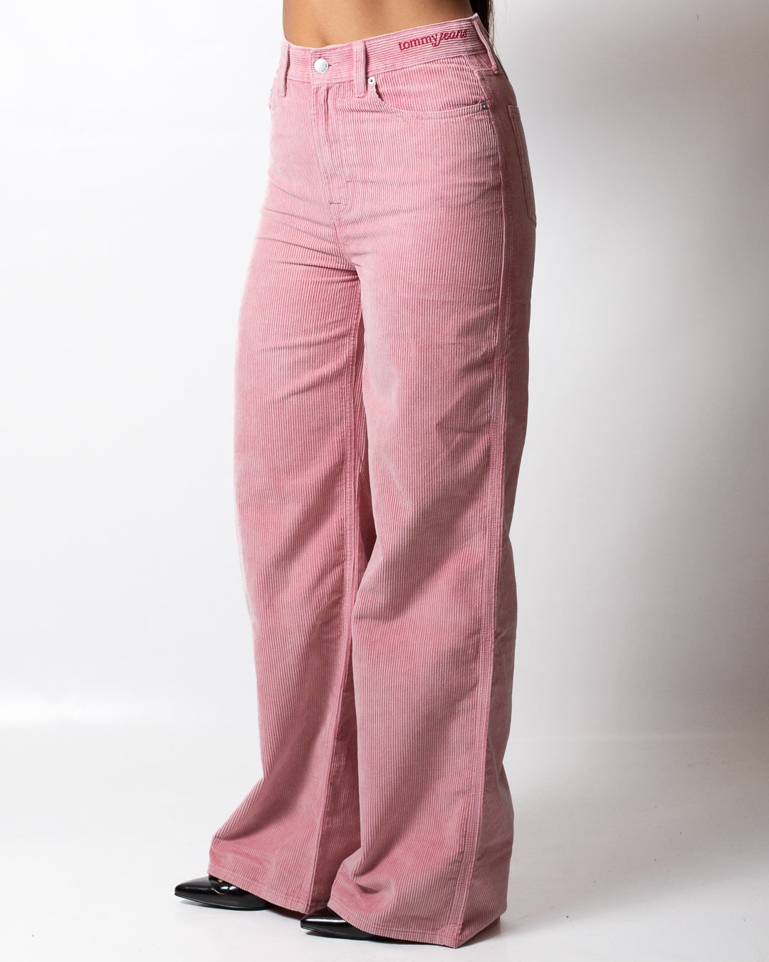 Pantalone Tommy Jeans high wide in costina donna