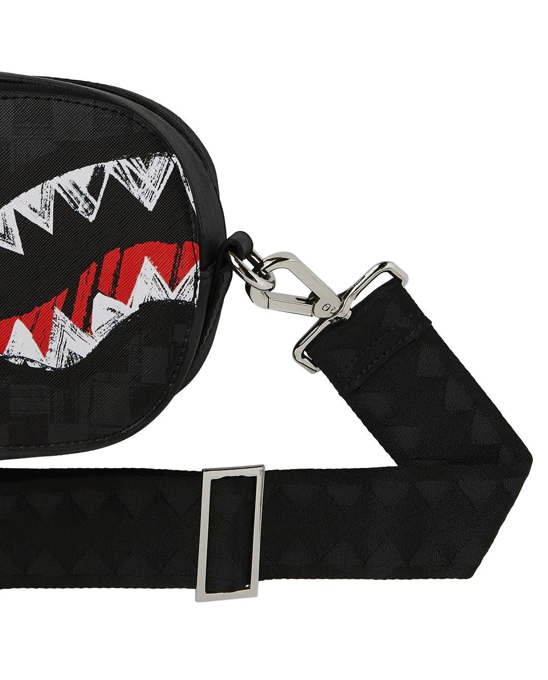 Tracolla Sprayground nero "SCRIBBLE SHARK BACKPACK SLING"
