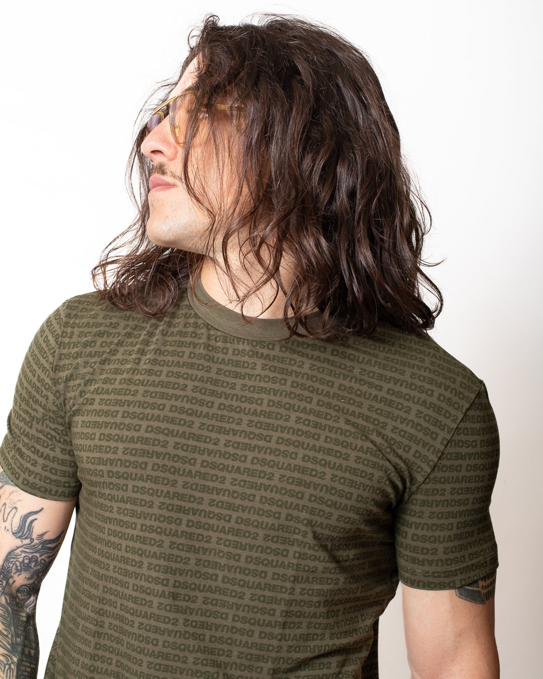 T-Shirt Dsquared2 con logo all-over uomo