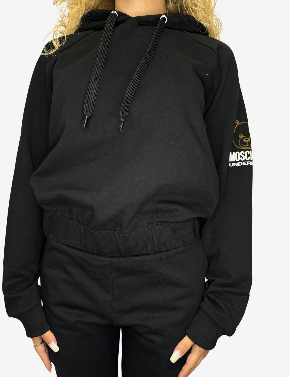 Felpa Moschino Underwear con cappuccio e logo Teddy Bear donna