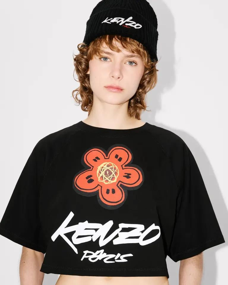 T-Shirt Kenzo Paris cropped "Futura Boxy" donna