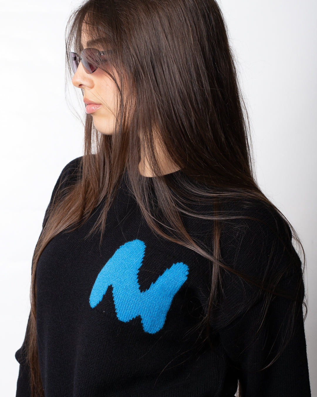 Maglia MSGM girocollo in misto lana con logo monogram