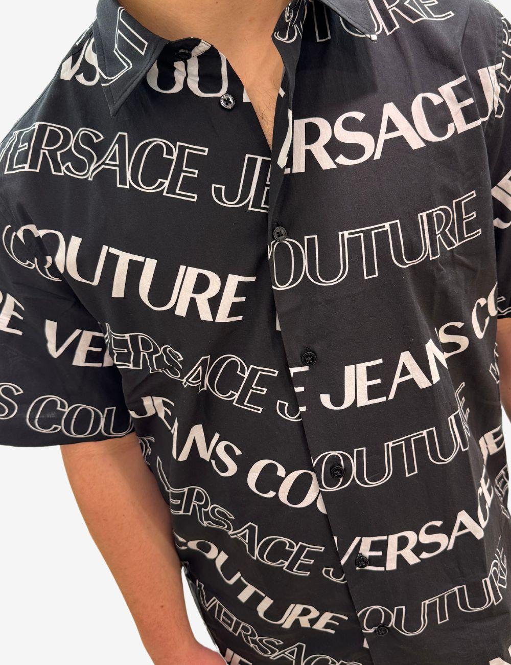 Camicia Versace Jeans Couture con logo all-over uomo