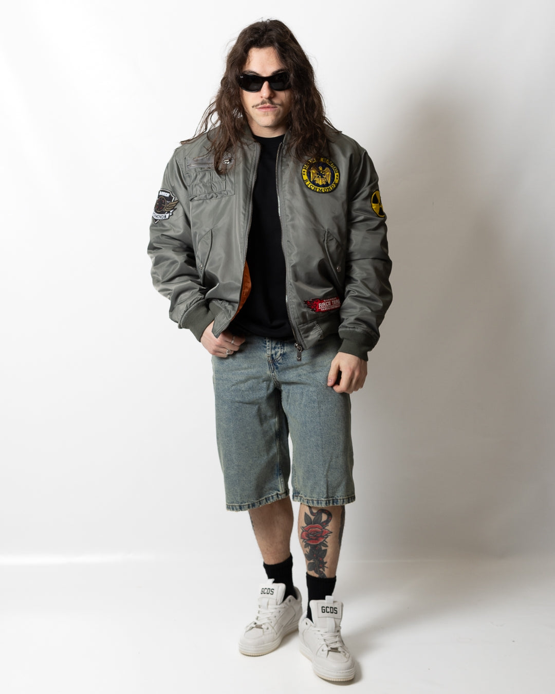 Giubbotto Richmond X bomber con patch logate uomo