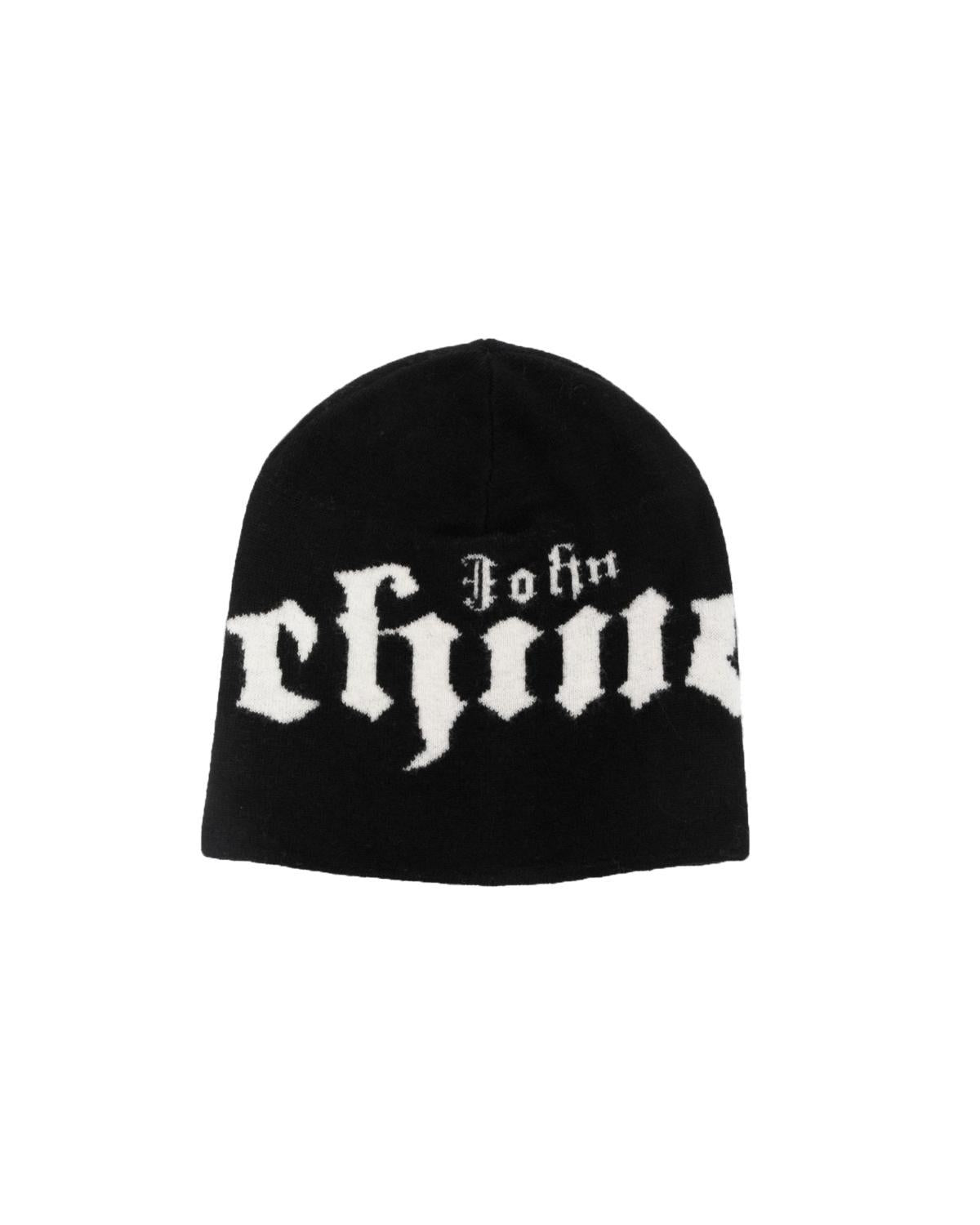 Cappello John Richmond in lana con logo gothic a contrasto