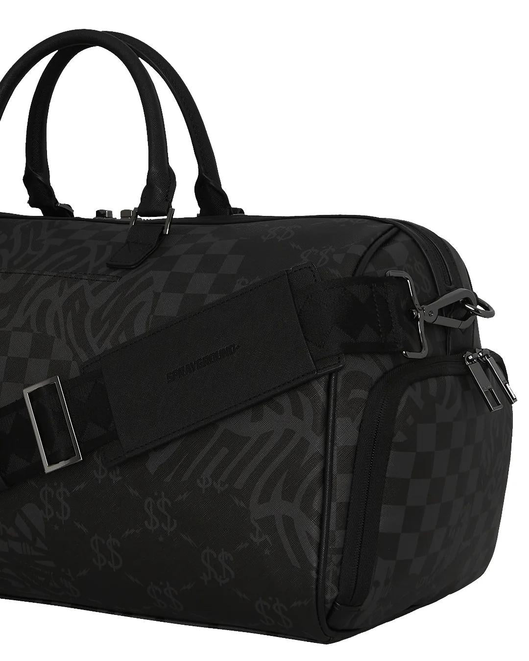 Borsone Sprayground nero 3AM Check large duffle