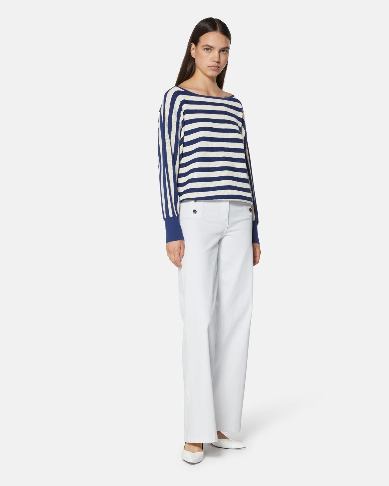 Jeans Silvian Heach a palazzo con bottoni dorati donna