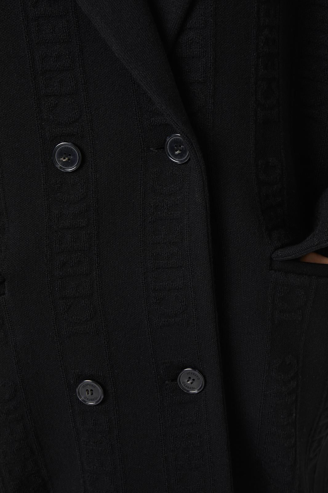 Cappotto Iceberg doppiopetto in maglia con logo all-over donna