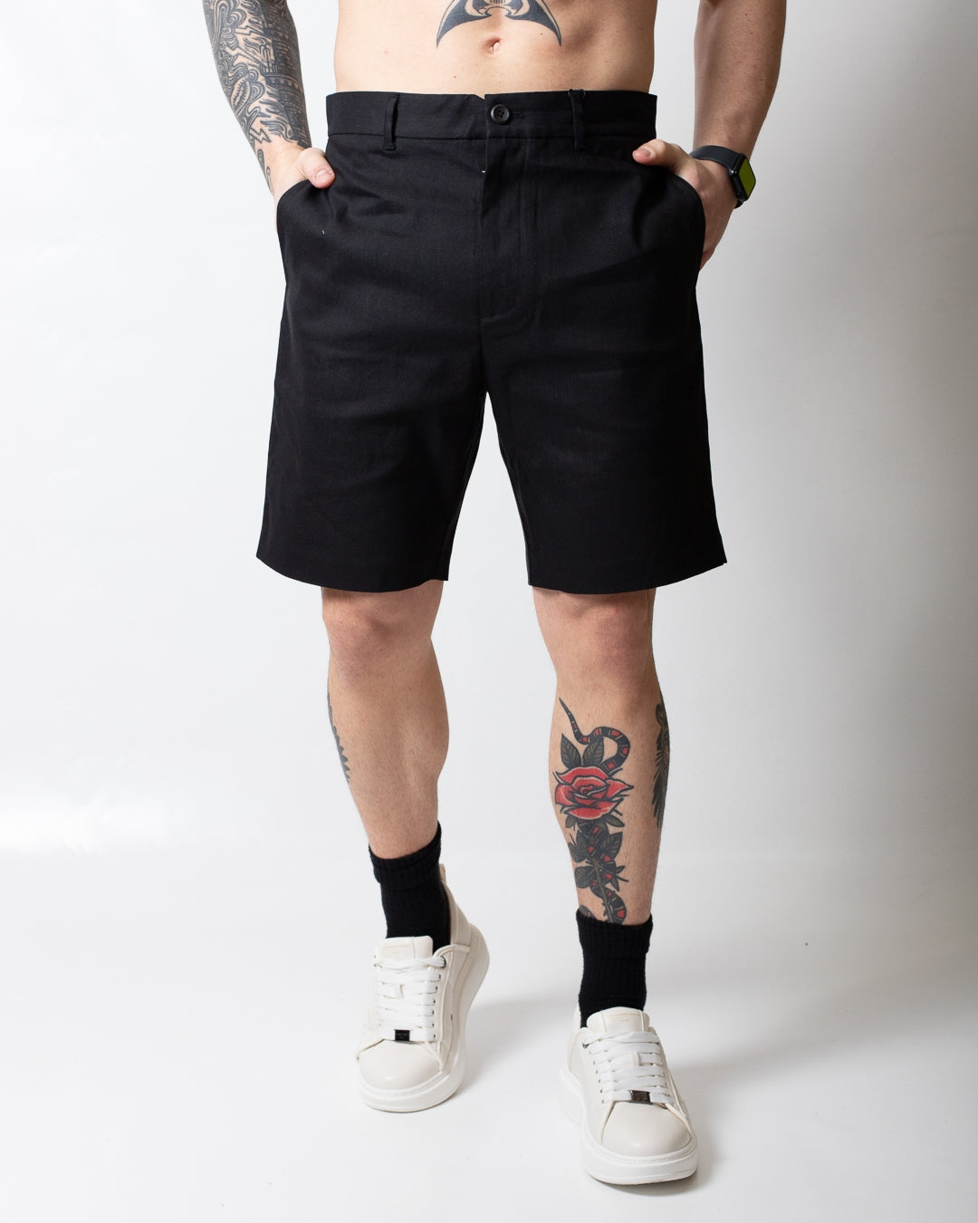 Bermuda Calvin Klein chino in misto lino uomo