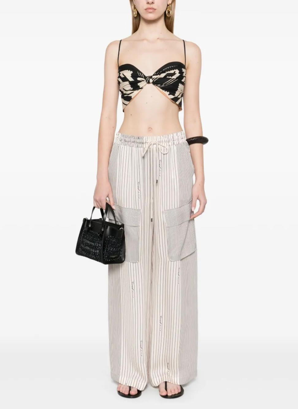 Pantalone Twinset Actitude wide leg a strisce donna