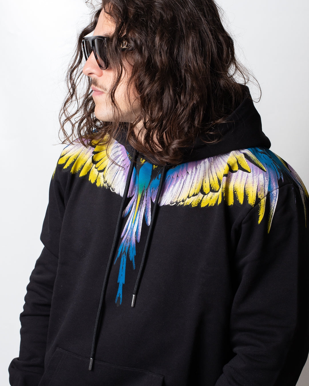 Felpa Marcelo Burlon "Wings Multicolor" con cappuccio uomo
