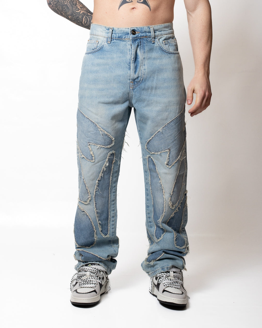 Jeans Barrow straight con patch in denim