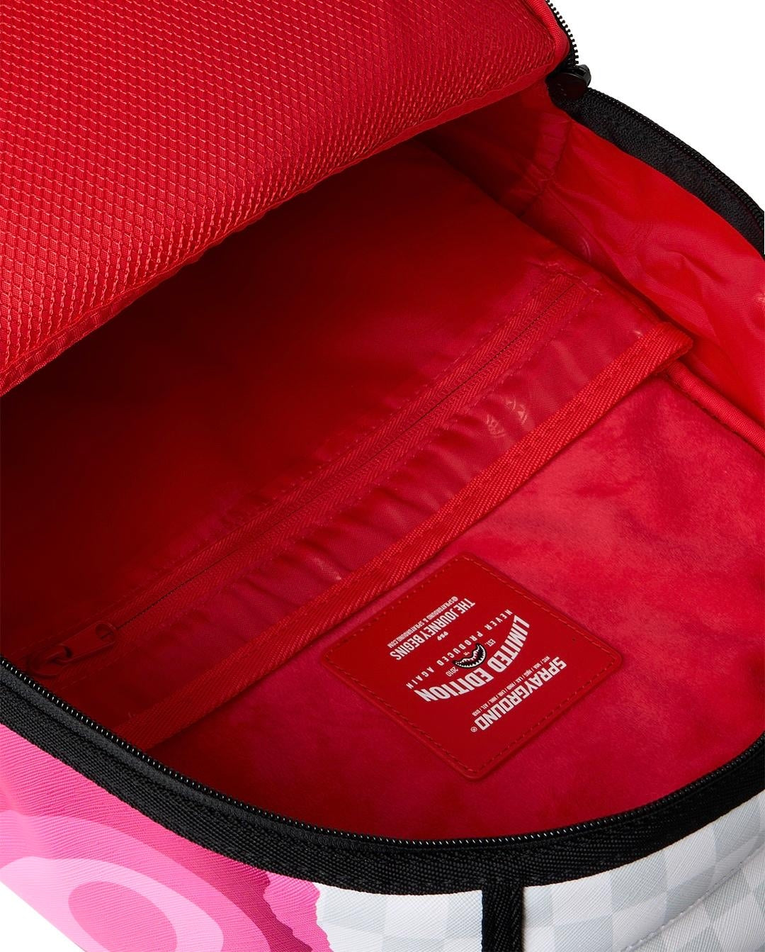 Zaino Sprayground bianco e fucsia 3D CHECK BACKPACK