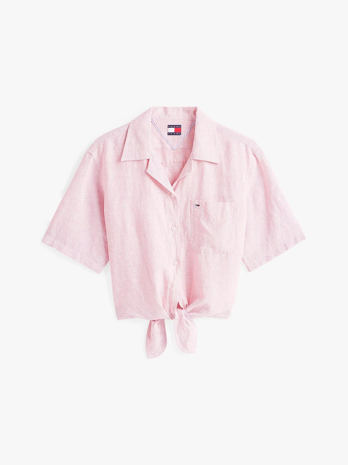 Camicia Tommy Jeans a strisce con fiocco donna