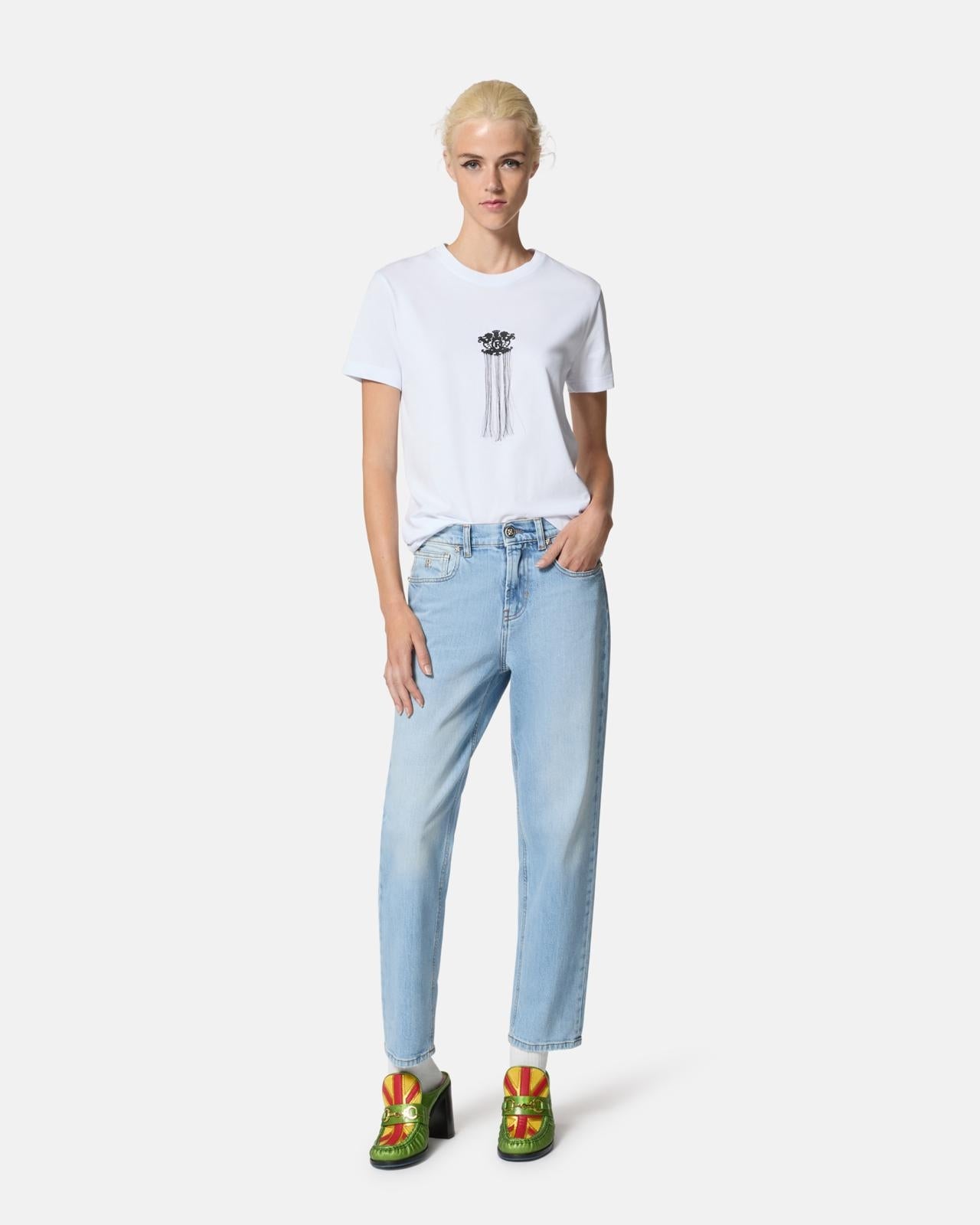 T-Shirt John Richmond con frange e ricamo donna