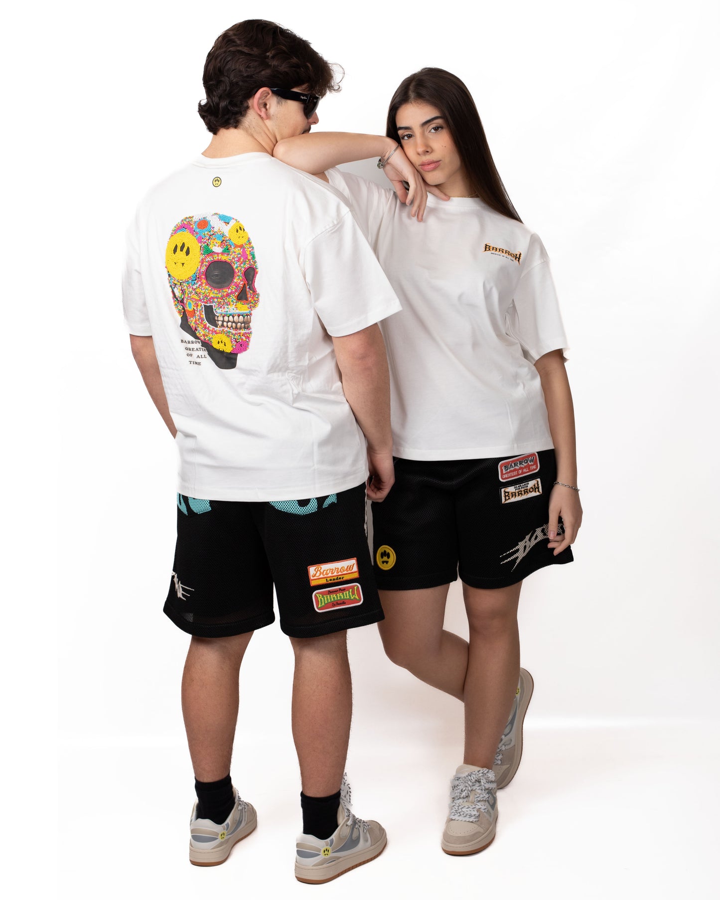 T-Shirt Barrow stampata con perline