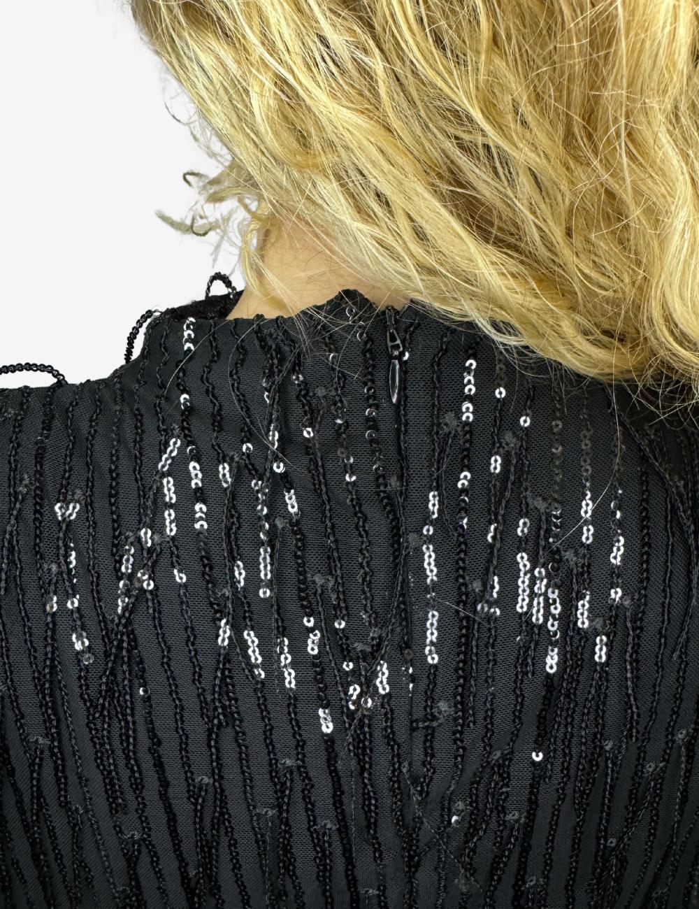 Abito Jayci' in tessuto paillettato con frange donna