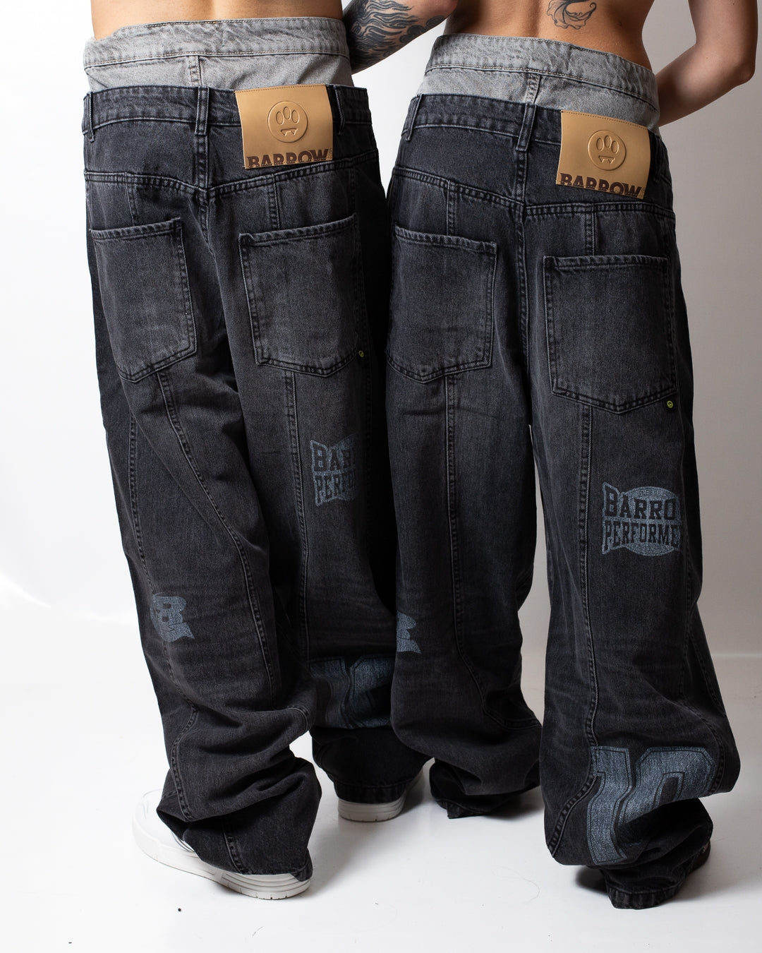 Jeans Barrow baggy con stampe
