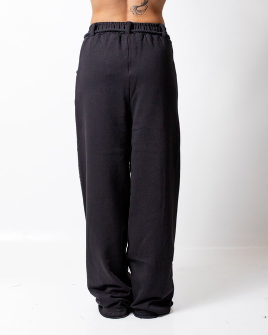 Pantalone Marcelo Burlon in felpa a taglio vivo con strass donna