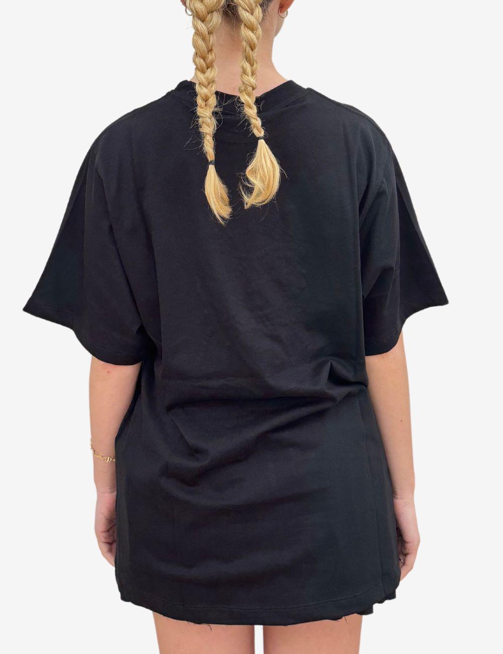 T-Shirt Disclaimer con strass e logo donna