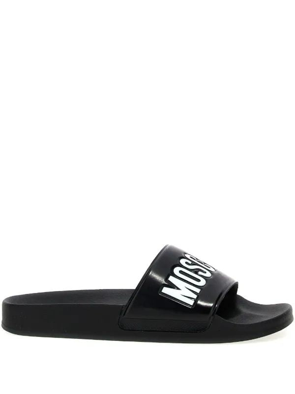 Ciabatta Moschino in gomma con logo iconic uomo