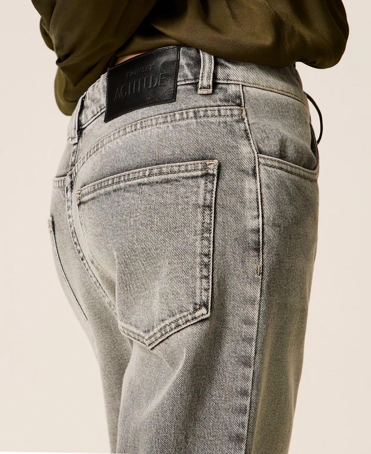 Jeans Twinset Actitude straight con risvolti donna