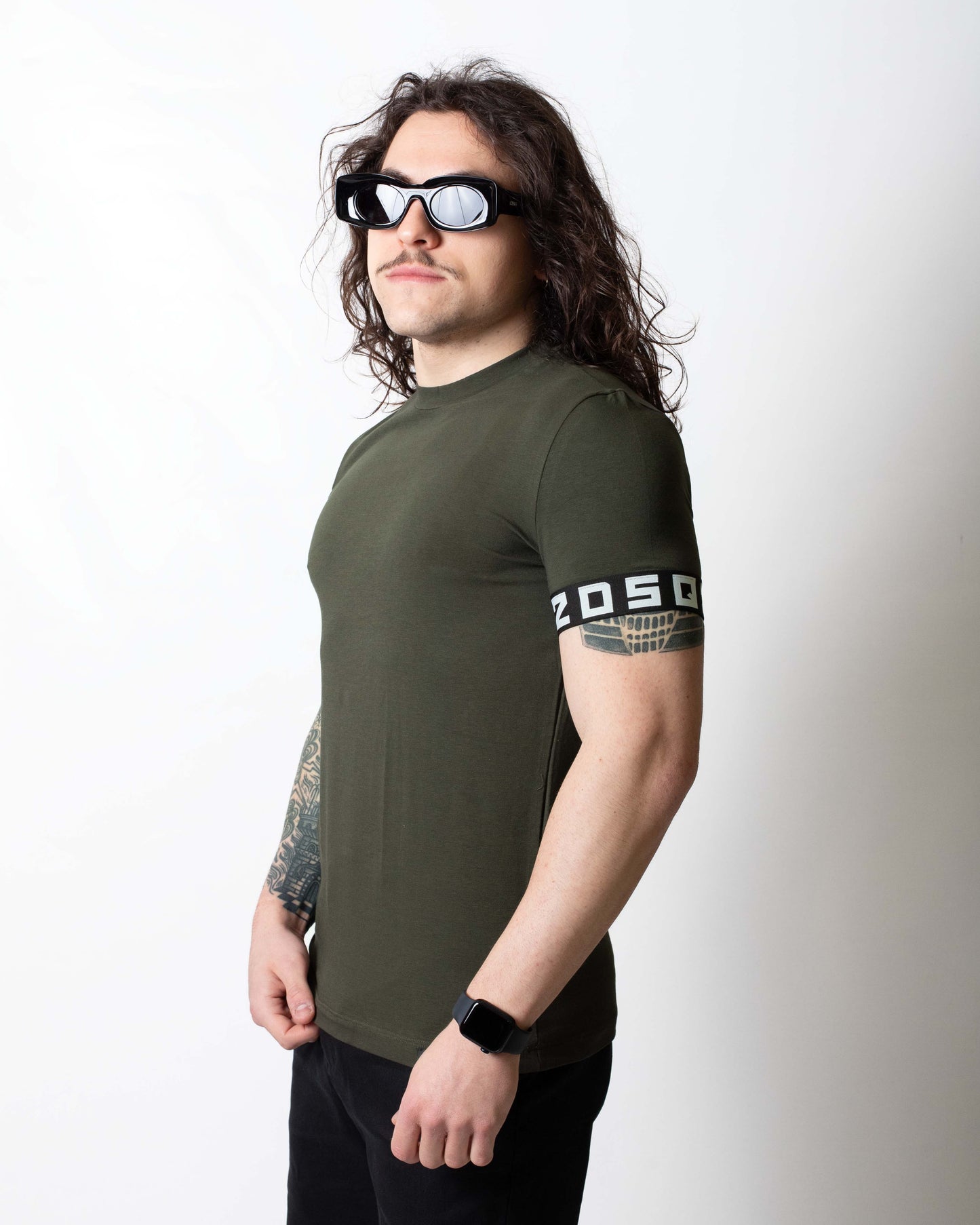 T-Shirt Dsquared2 con etichetta e fascia jacquard uomo