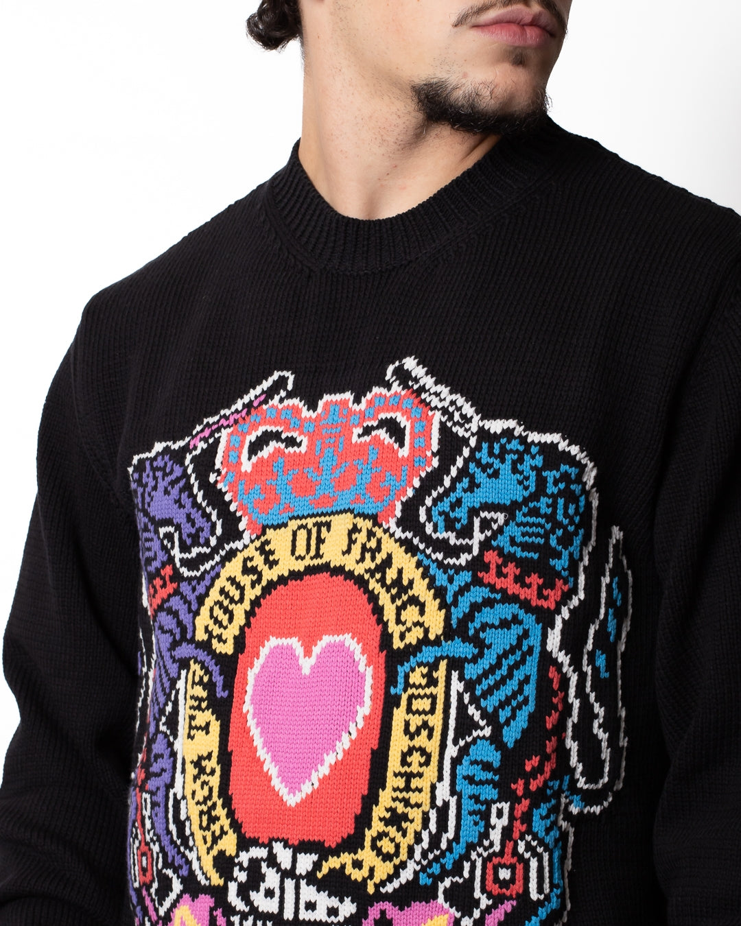Maglia Moschino girocollo con maxi ricamo