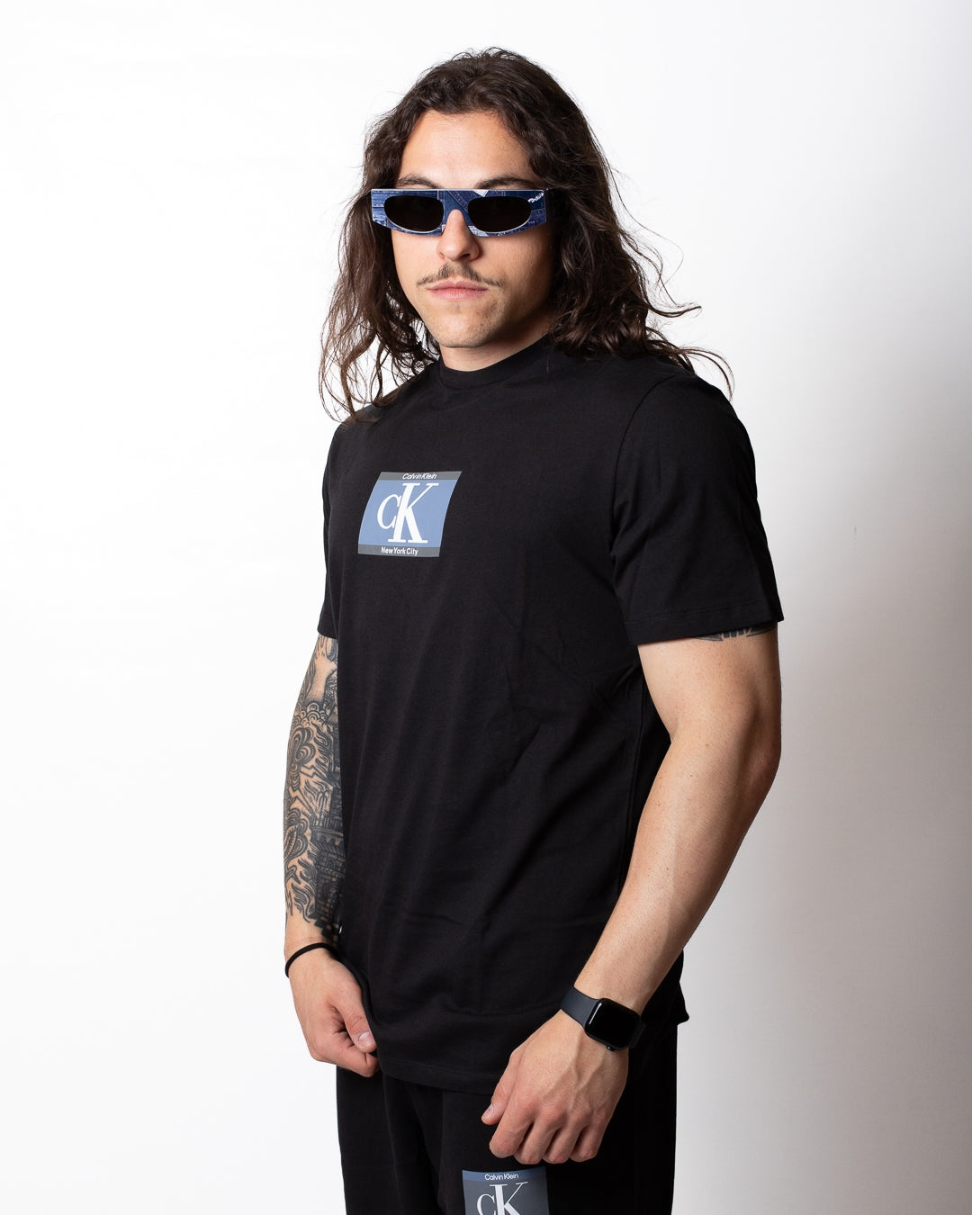 T-Shirt Calvin Klein in jersey con stampa logata a contrasto uomo