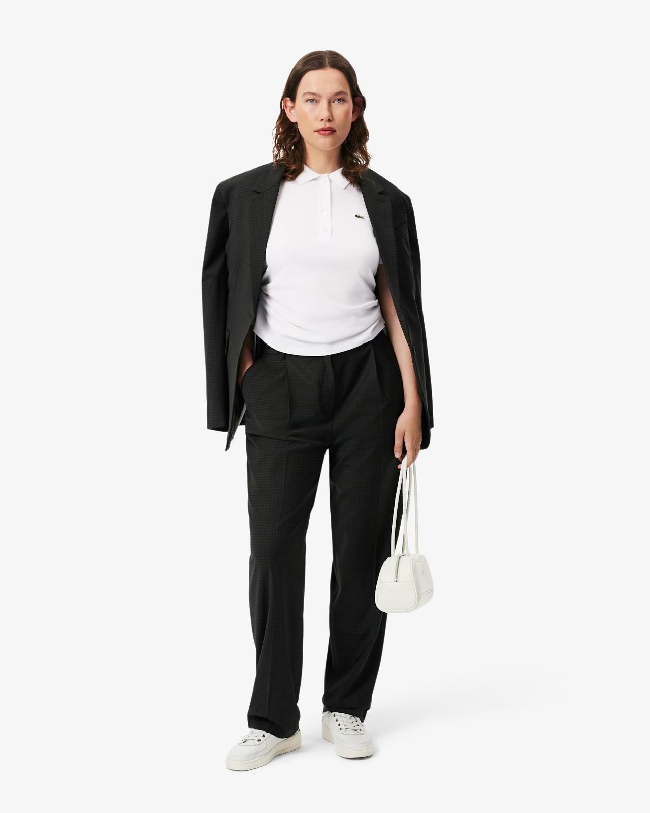Polo Lacoste slim in petit piqué con coulisse donna