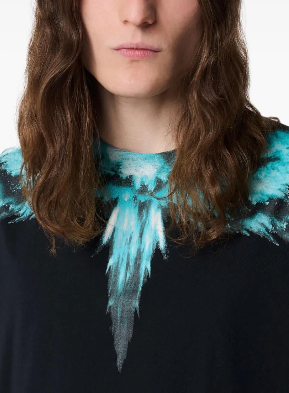 T-Shirt Marcelo Burlon "Colodust Wings Turquoise Black" uomo