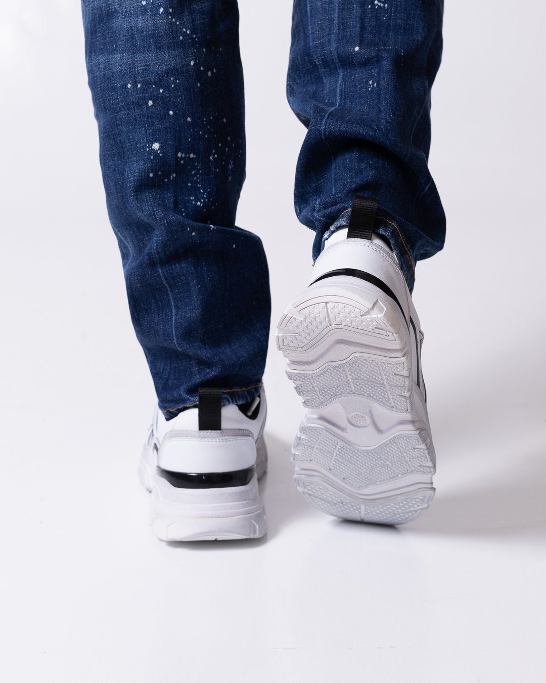 Sneakers Just Cavalli in pelle con logo e dettagli a contrasto