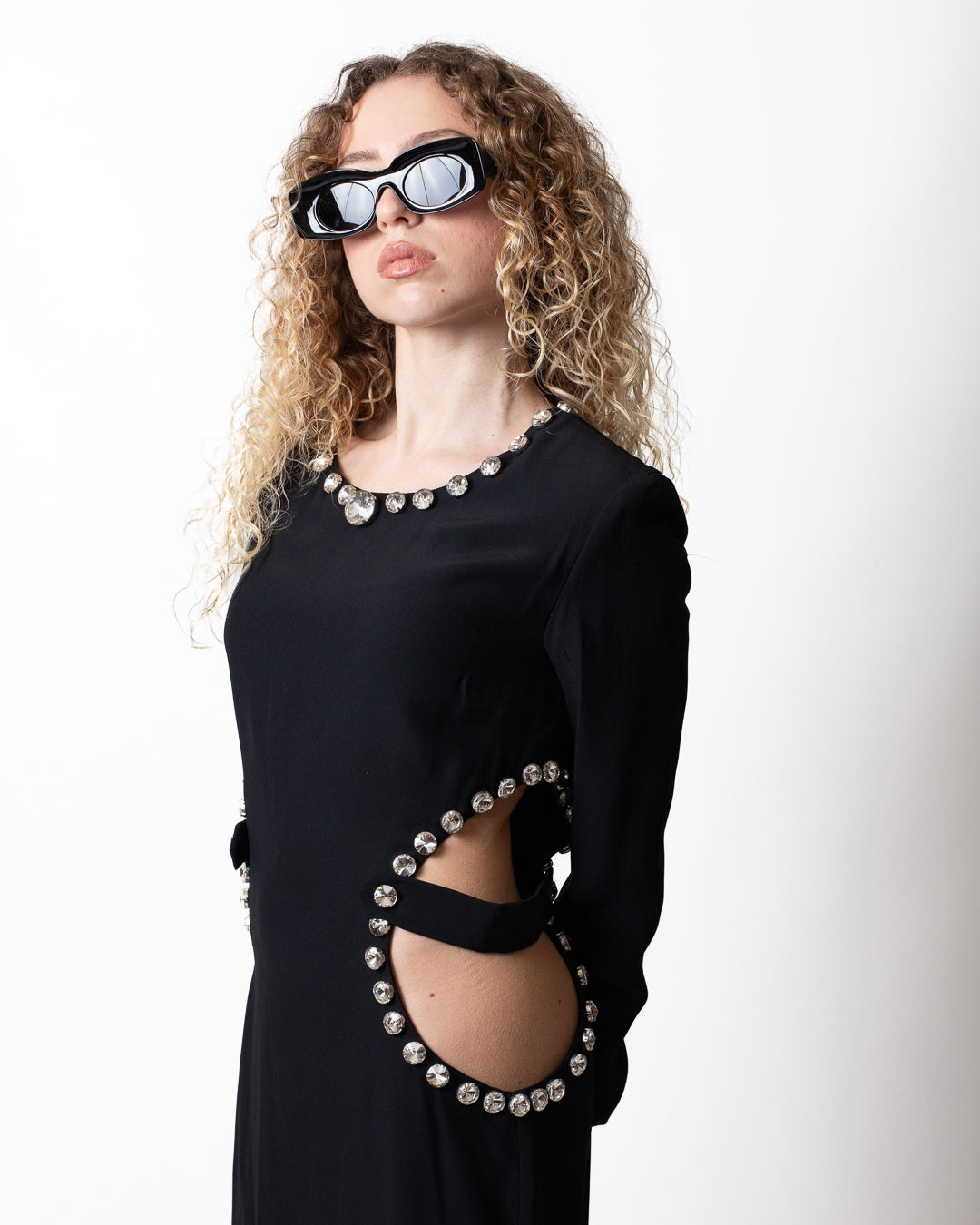 Abito John Richmond con gioielli e dettagli cut-out donna