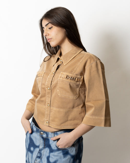Giubbotto Nenette in jeans cropped donna