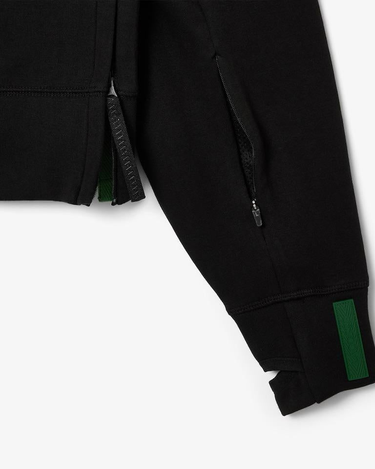 Felpa Lacoste cropped con cappuccio e logo in silicone donna